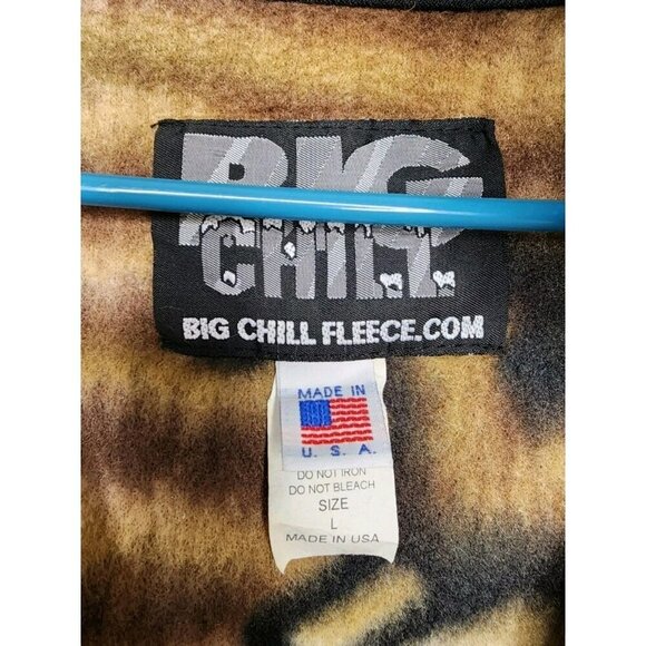 Big Chill Vtg Fleece Jacket Full Zip Size Large Running Horses Brown - Picture 3 of 4